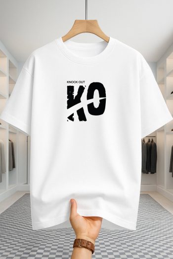 Drop Shoulder T-shirt - Knock Out - White