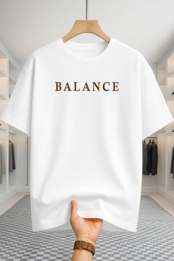Drop Shoulder T-shirt - Balance - White