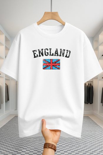 Drop Shoulder T-shirt - England - White