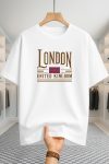 Drop Shoulder T-shirt - London UK Flag - White