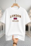 Drop Shoulder T-shirt - London England - White