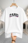 Drop Shoulder T-shirt - Paris 2 Stripe - White