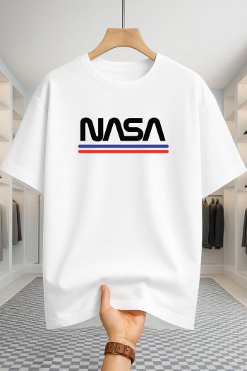 Drop Shoulder T-shirt - Nasa - White