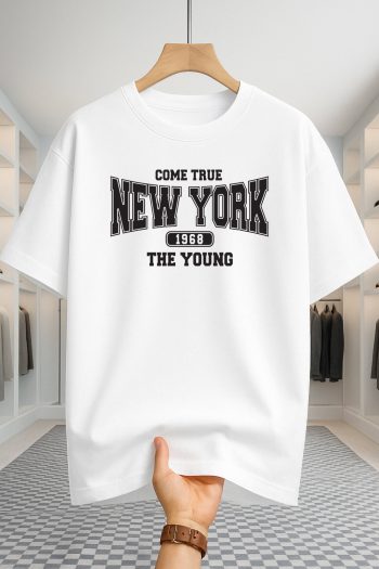 Drop Shoulder T-shirt - NewYork 1968 - White