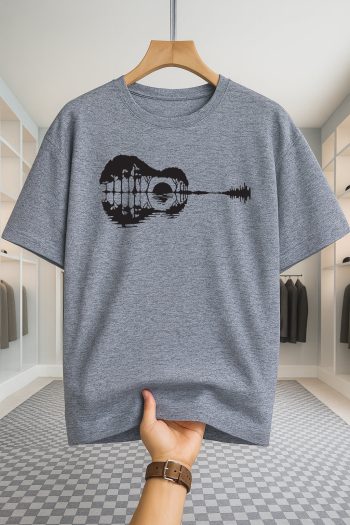Drop Shoulder T-shirt - Guitar - Ash