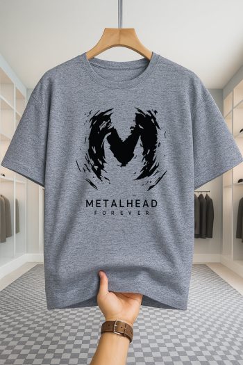 Drop Shoulder T-shirt - Metalhead - Ash