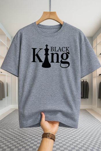 Drop Shoulder T-shirt - Black King - Ash