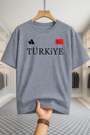 Drop Shoulder T-shirt - Turkiye - Ash