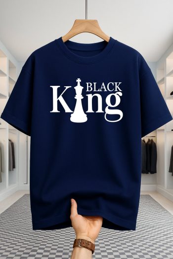 Drop Shoulder T-shirt - Black King - Navy Blue