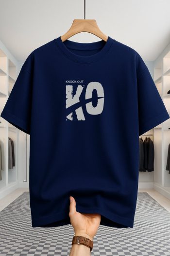 Drop Shoulder T-shirt - Knock Out - Navy Blue