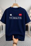 Drop Shoulder T-shirt - Turkiye - Navy Blue