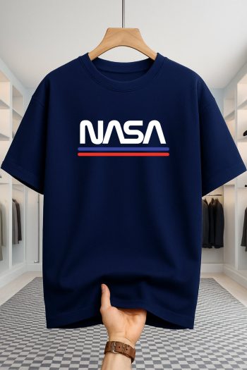 Drop Shoulder T-shirt - Nasa - Navy Blue