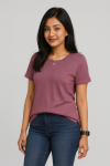 Premium Quality RIB T-shirt for Women – Dull Purple