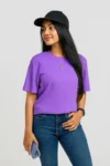 Premium Quality RIB T-shirt for Women – Purple