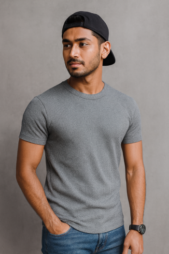 Premium Quality RIB T-shirt - Ash