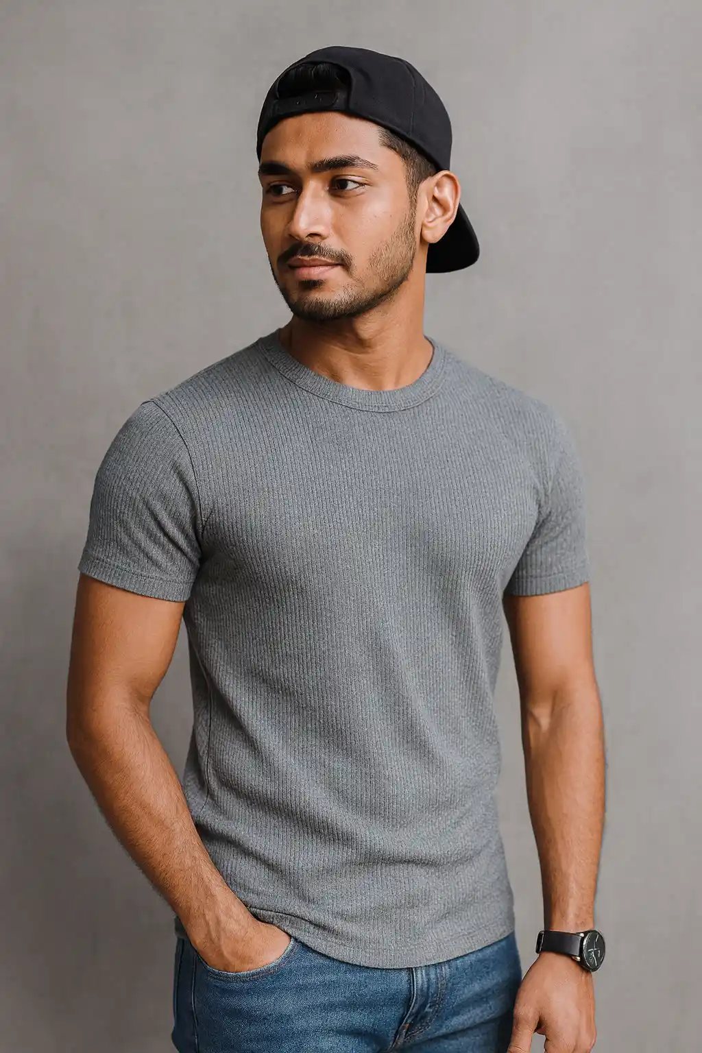 Rib Tshirt- Ash