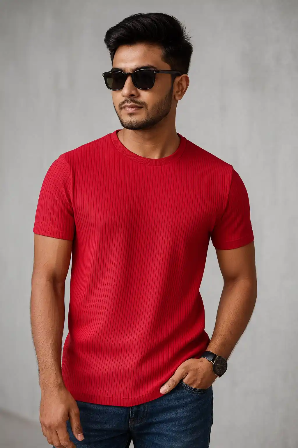 Rib Tshirt- Red