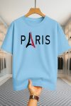 Drop Shoulder T-shirt - Paris 2 - Sky Blue