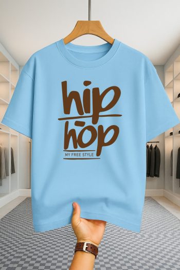 Drop Shoulder T-shirt - HipHop - Sky Blue