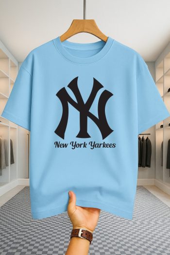 Drop Shoulder T-shirt - NY - Sky Blue