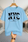 Drop Shoulder T-shirt - NewYork City - Sky Blue