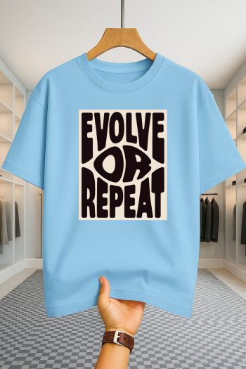 Drop Shoulder T-shirt - Evolve - Sky Blue
