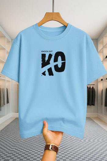 Drop Shoulder T-shirt - Knock Out - Sky Blue