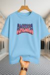 Drop Shoulder T-shirt - America - Sky Blue