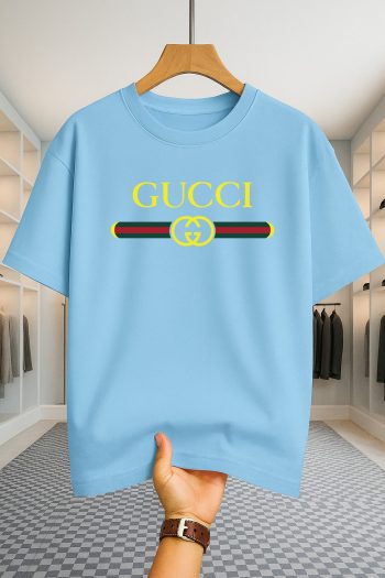 Drop Shoulder T-shirt - Gucci - Sky Blue