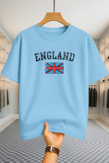 Drop Shoulder T-shirt - England - Sky Blue