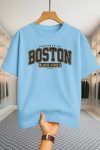 Drop Shoulder T-shirt - Boston - Sky Blue