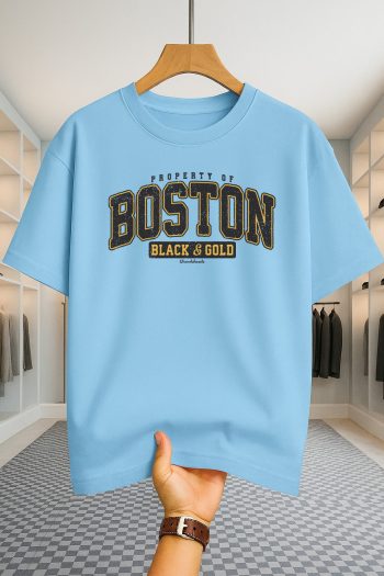 Drop Shoulder T-shirt - Boston - Sky Blue