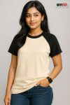 Womens Raglan – Beige & Black