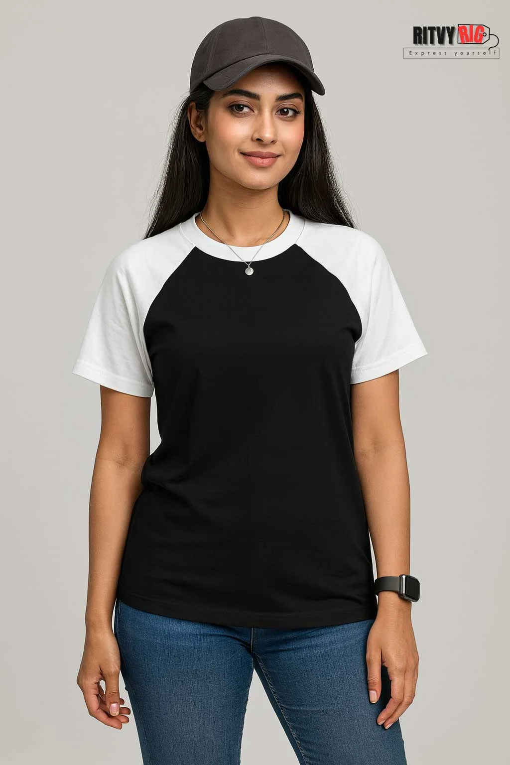 Womens Raglan - Black & White