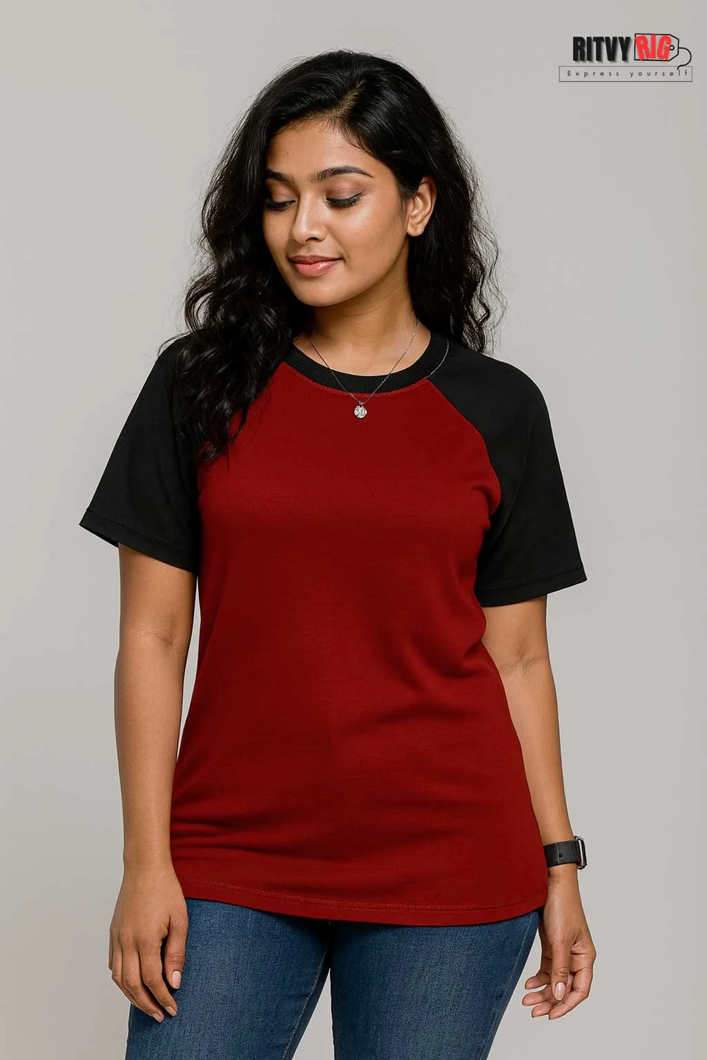 Womens Raglan - Red & Black