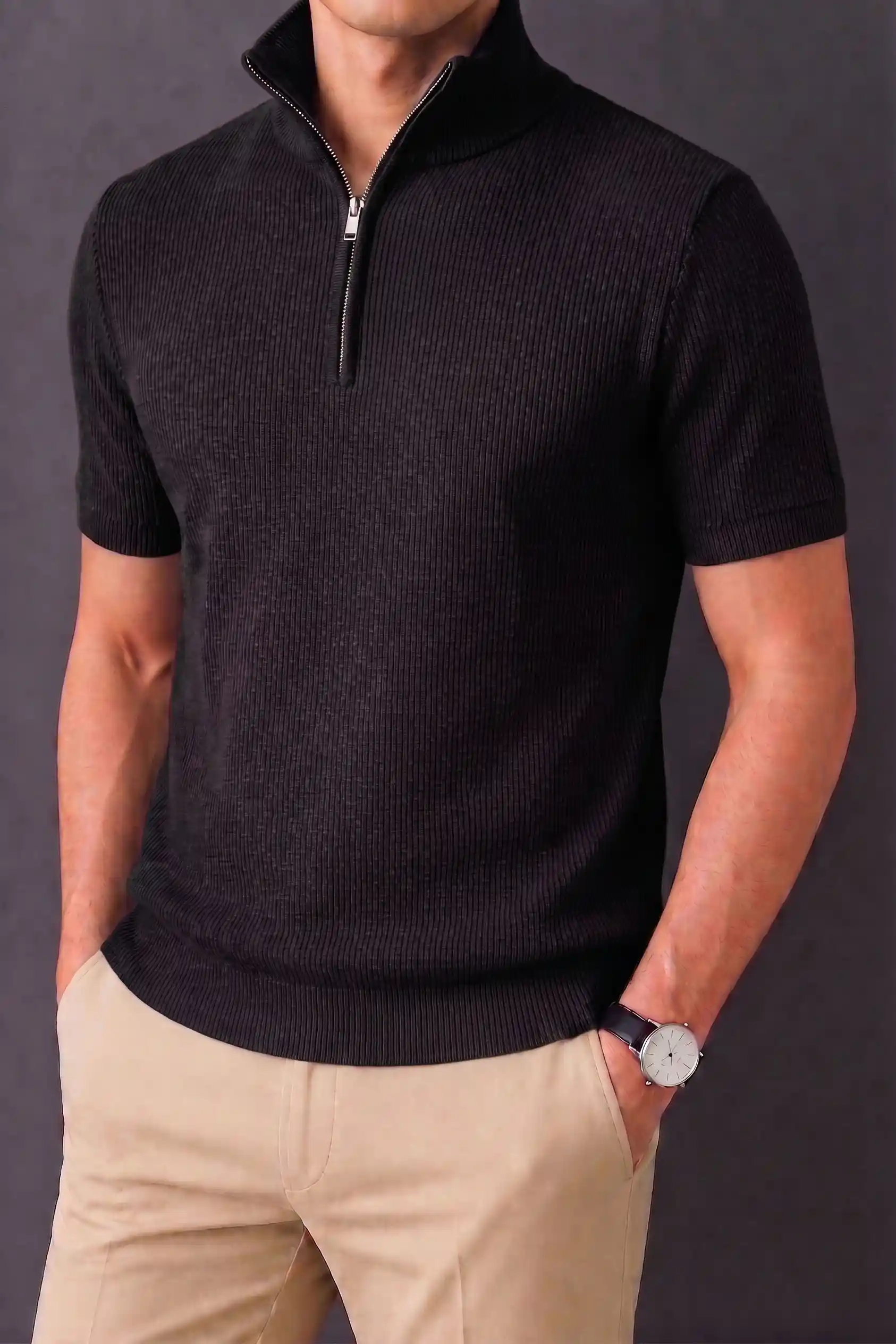 Zipper Half- Black