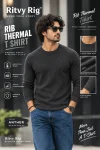 Rib Full Sleeve Tshirt- Anther